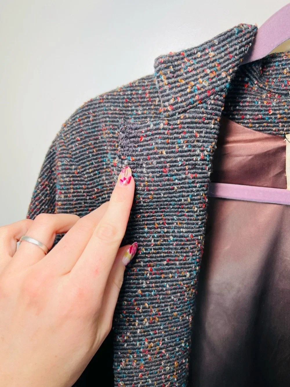 Vintage 1960s Lilli Ann Tweed Swing Coat M-XL - Picture 7 of 11